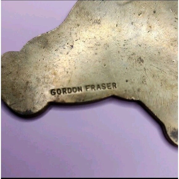 Vintage Gordon Fraser Teddy Bear Keychain Solid Brass Signed Cute Animal - Picture 4 of 5